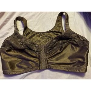 Comfort Choice‎ Brown Plus Size Easy Enhancer Front Closure Wireless Bra, 50DDD